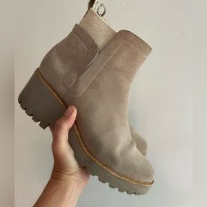DOLCE VITA almond suede chunky boots